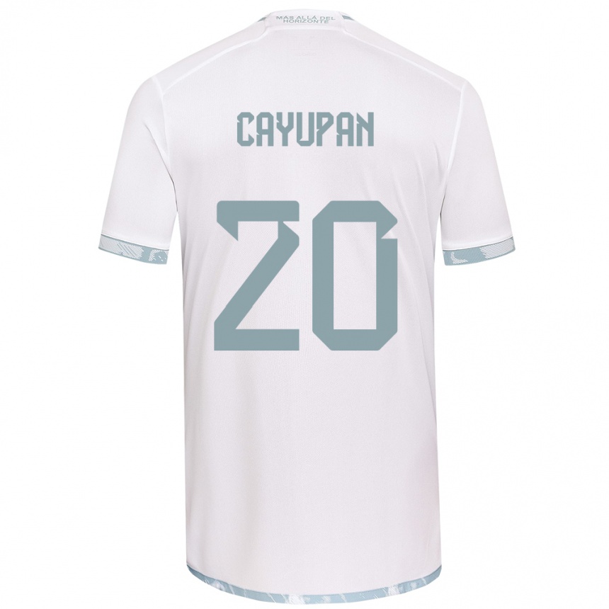 Niño Fútbol Camiseta Natalia Cayupán #20 Gris Blanco 2ª Equipación 2024/25 México