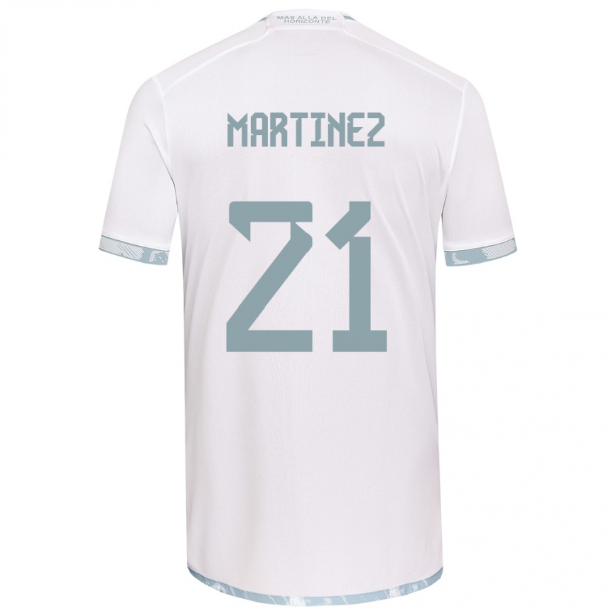 Niño Fútbol Camiseta Maria Martínez #21 Gris Blanco 2ª Equipación 2024/25 México