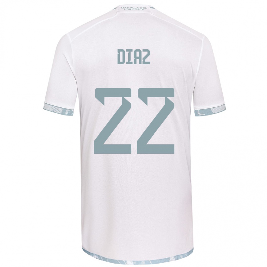 Niño Fútbol Camiseta Valentina Díaz #22 Gris Blanco 2ª Equipación 2024/25 México