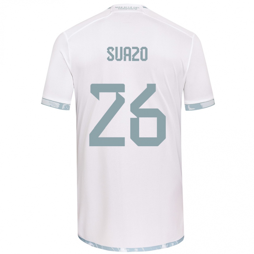 Niño Fútbol Camiseta Gretzel Suazo #26 Gris Blanco 2ª Equipación 2024/25 México