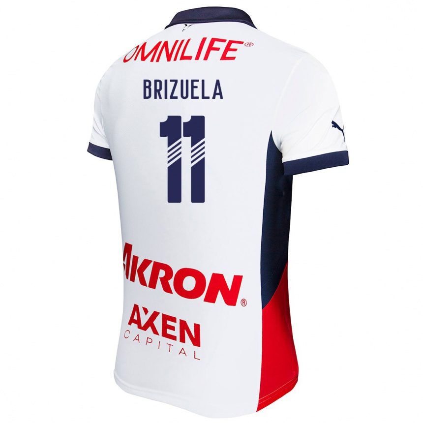 Niño Fútbol Camiseta Isaác Brizuela #11 Blanco Rojo Azul 2ª Equipación 2024/25 México