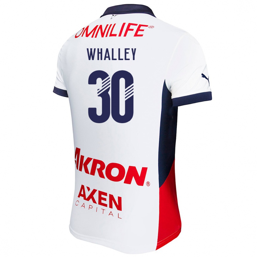 Niño Fútbol Camiseta Óscar Whalley #30 Blanco Rojo Azul 2ª Equipación 2024/25 México