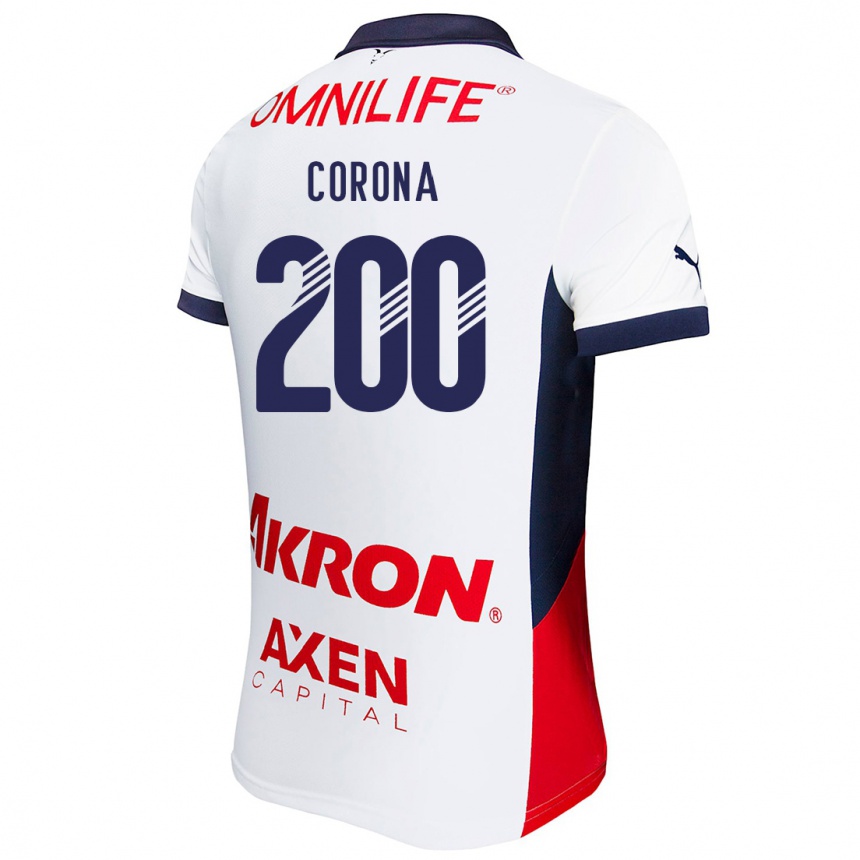 Niño Fútbol Camiseta Carlos Corona #200 Blanco Rojo Azul 2ª Equipación 2024/25 México