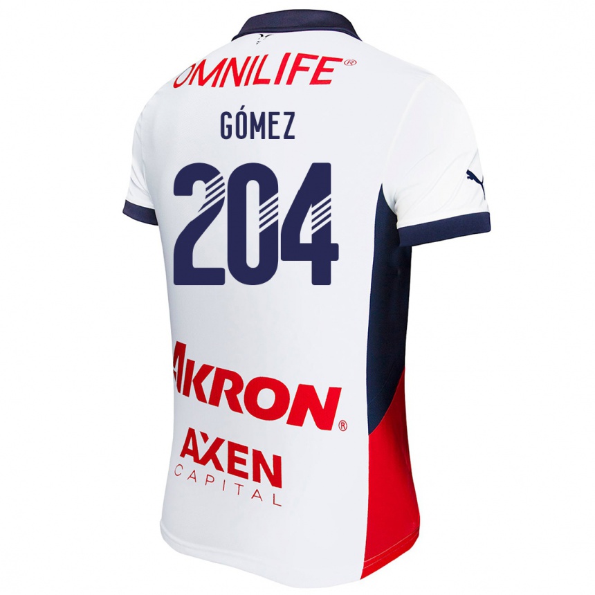 Niño Fútbol Camiseta Luis Gómez #204 Blanco Rojo Azul 2ª Equipación 2024/25 México