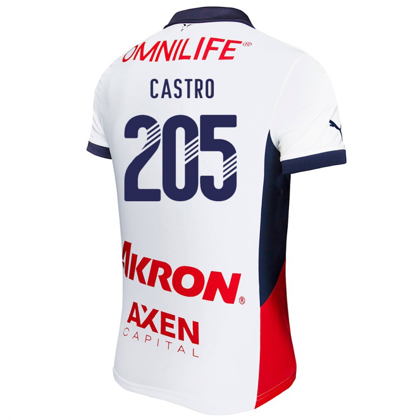 Niño Fútbol Camiseta Ariel Castro #205 Blanco Rojo Azul 2ª Equipación 2024/25 México