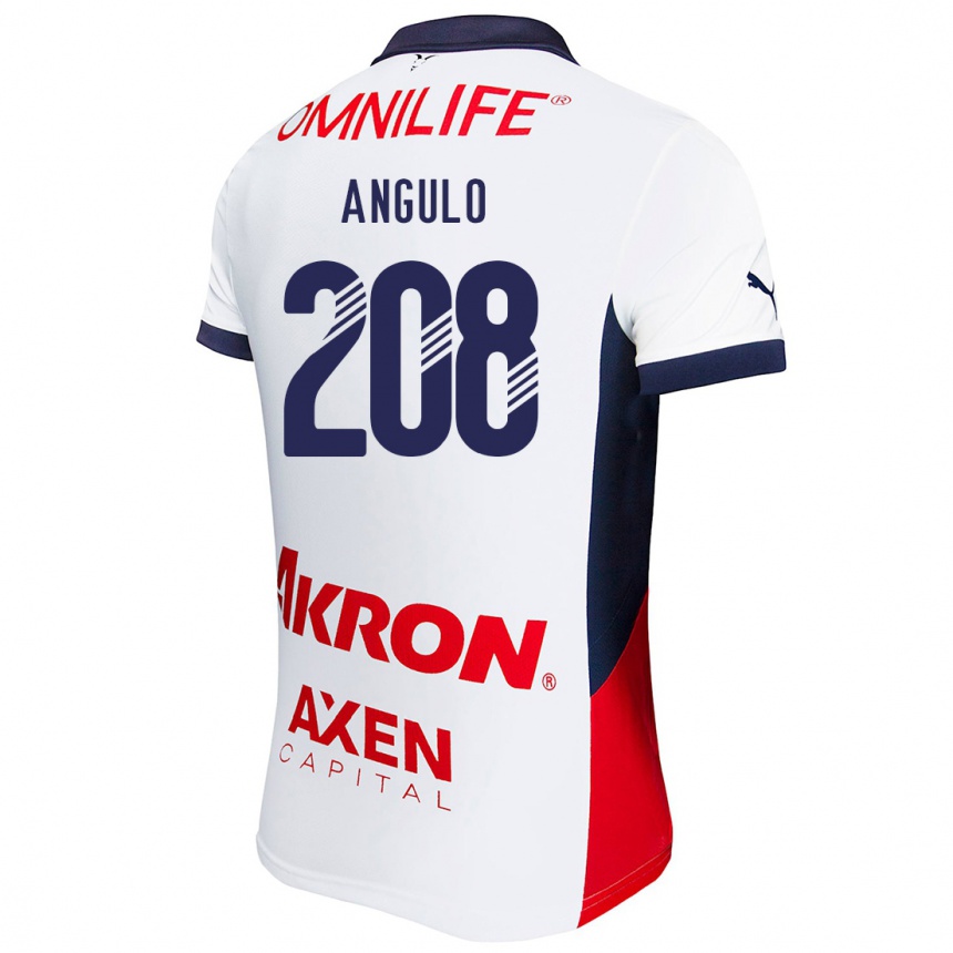 Niño Fútbol Camiseta Ismael Angulo #208 Blanco Rojo Azul 2ª Equipación 2024/25 México