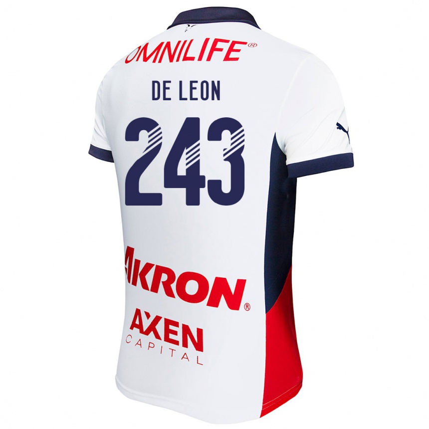 Niño Fútbol Camiseta Jared De León #243 Blanco Rojo Azul 2ª Equipación 2024/25 México