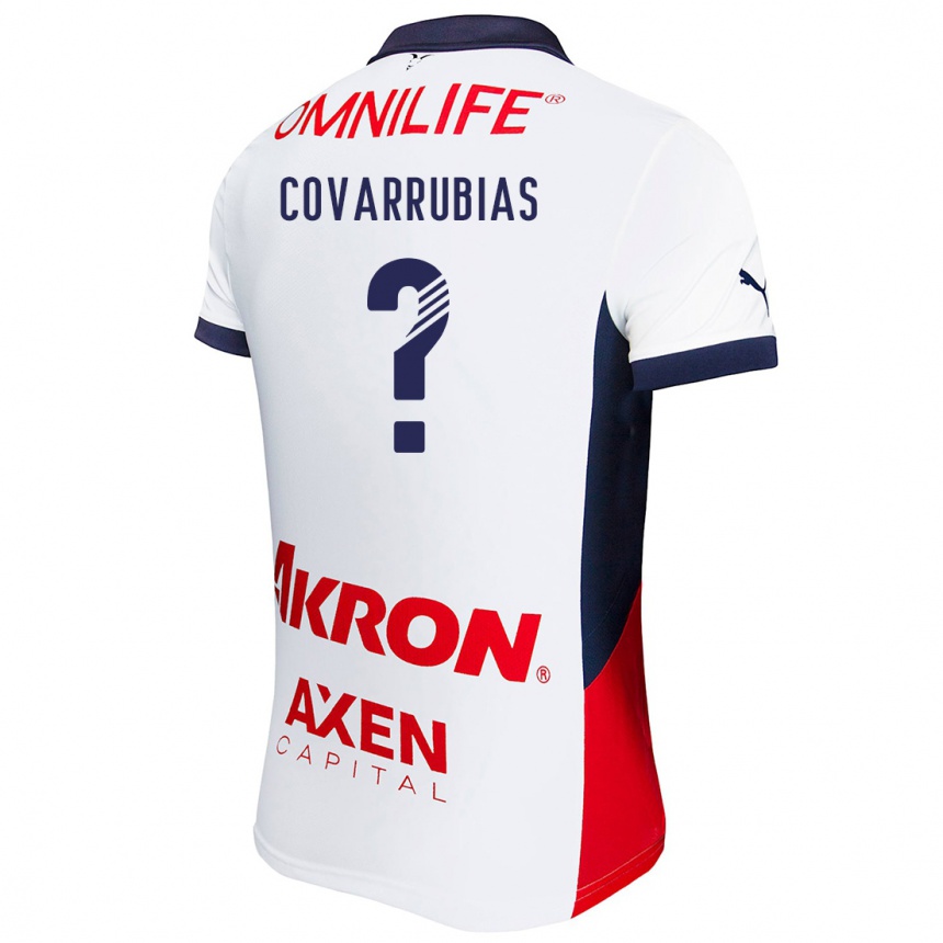 Niño Fútbol Camiseta Diego Covarrubias #0 Blanco Rojo Azul 2ª Equipación 2024/25 México