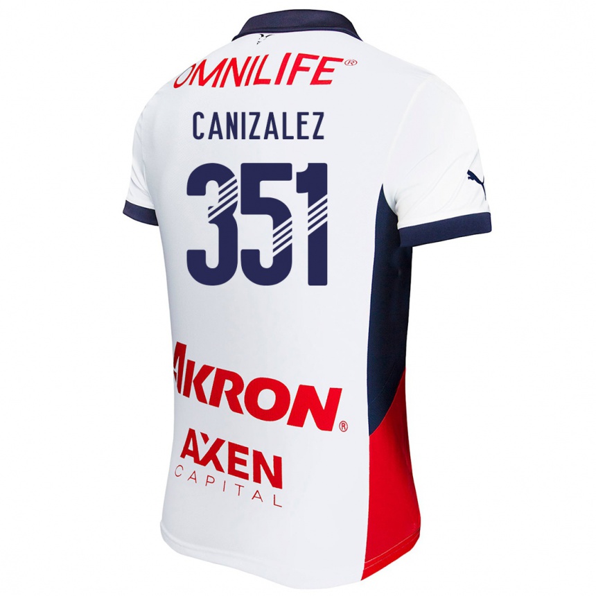 Niño Fútbol Camiseta Djorkaeff Canizalez #351 Blanco Rojo Azul 2ª Equipación 2024/25 México