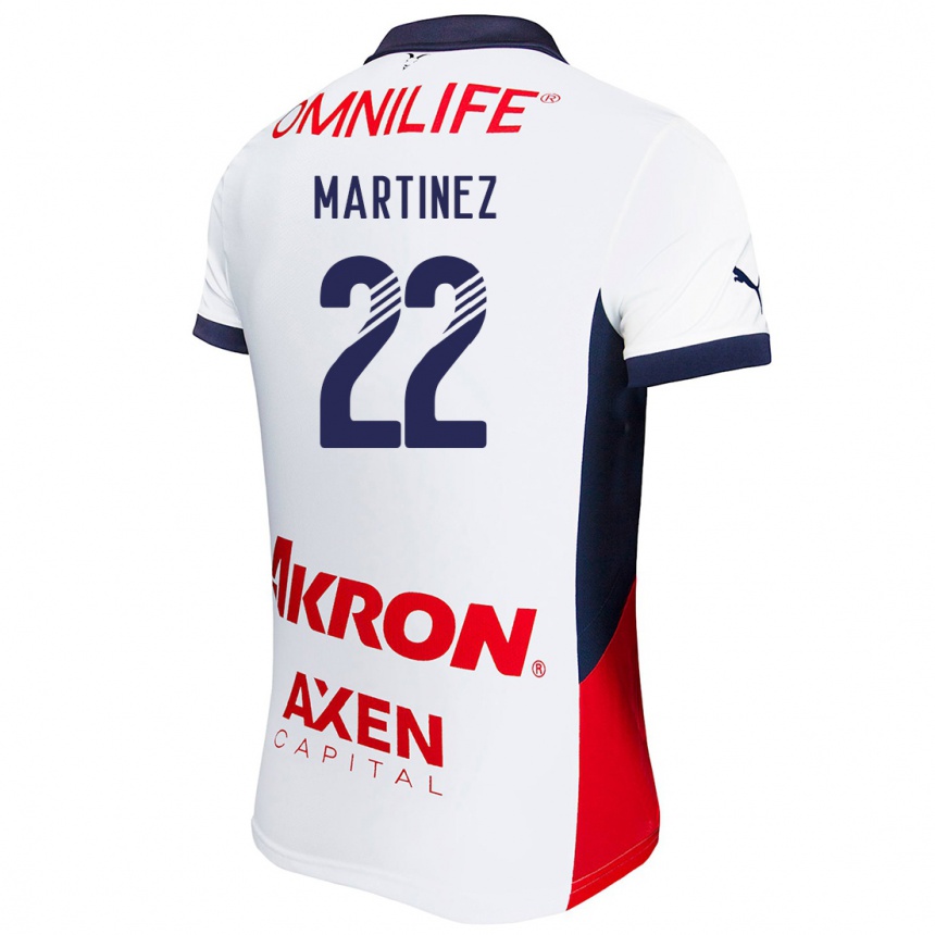 Niño Fútbol Camiseta Karla Martínez #22 Blanco Rojo Azul 2ª Equipación 2024/25 México