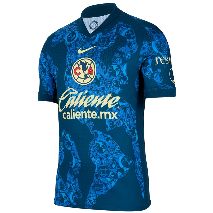 Niño Fútbol Camiseta Nicki Hernandez #20 Azul Amarillo 2ª Equipación 2024/25 México