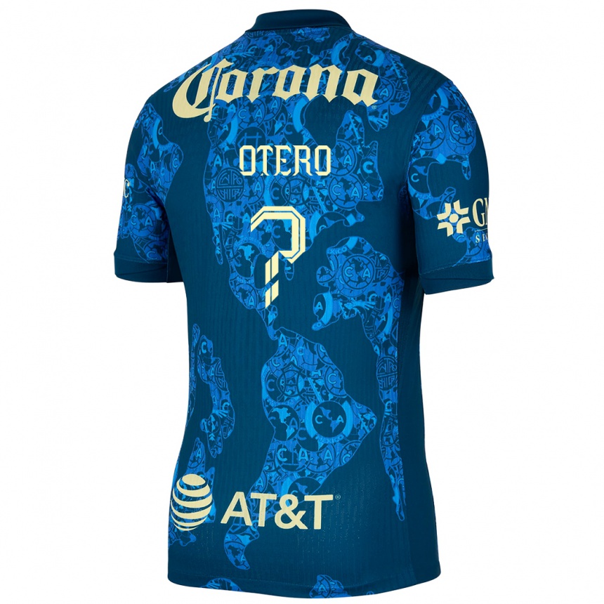 Niño Fútbol Camiseta Juan Otero #0 Azul Amarillo 2ª Equipación 2024/25 México