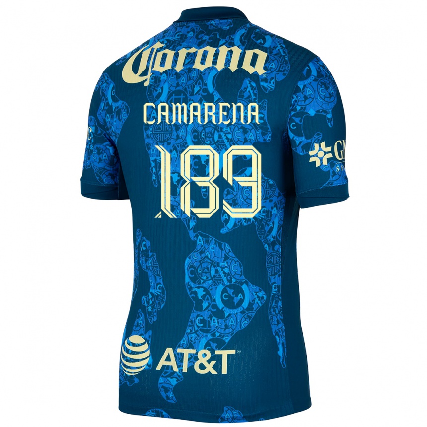 Niño Fútbol Camiseta Luis Camarena #189 Azul Amarillo 2ª Equipación 2024/25 México