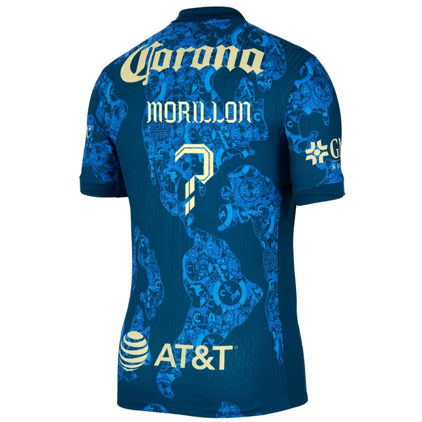 Niño Fútbol Camiseta José Morillon #0 Azul Amarillo 2ª Equipación 2024/25 México