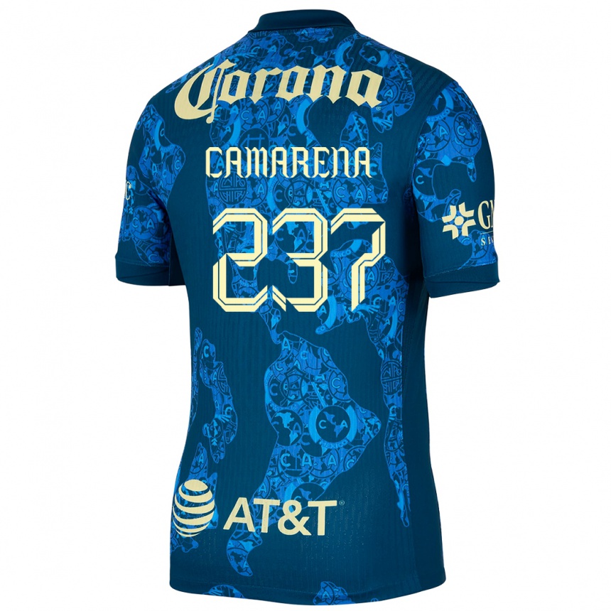 Niño Fútbol Camiseta Santiago Camarena #237 Azul Amarillo 2ª Equipación 2024/25 México