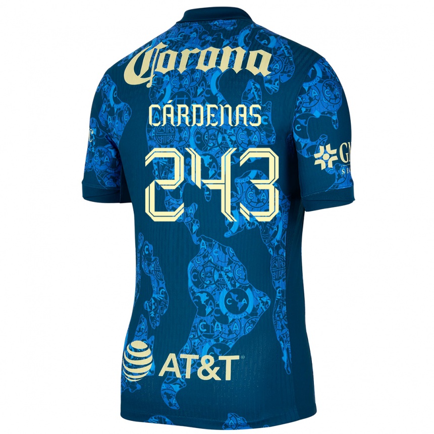 Niño Fútbol Camiseta Alejandro Cárdenas #243 Azul Amarillo 2ª Equipación 2024/25 México