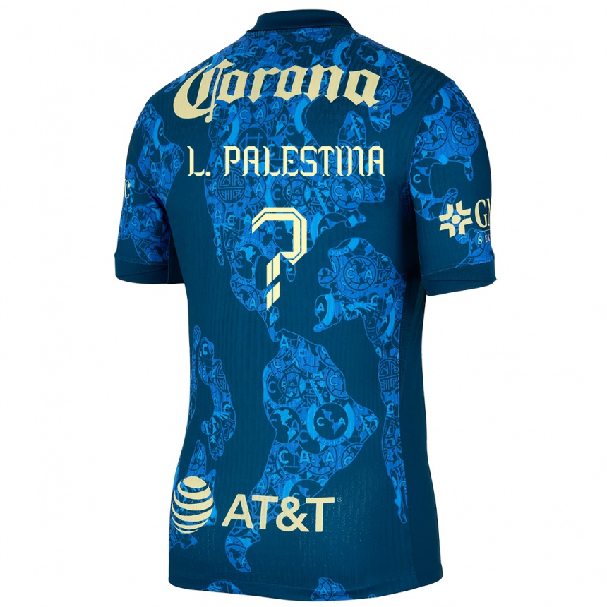 Niño Fútbol Camiseta Leonardo Palestina #0 Azul Amarillo 2ª Equipación 2024/25 México