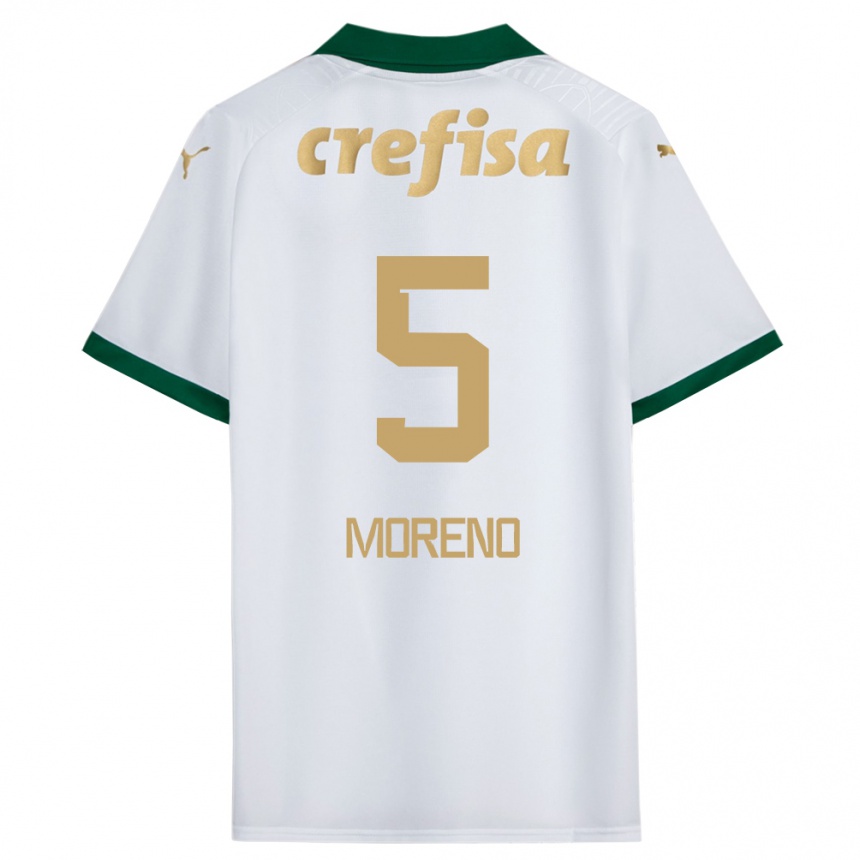 Niño Fútbol Camiseta Aníbal Moreno #5 Blanco Verde 2ª Equipación 2024/25 México