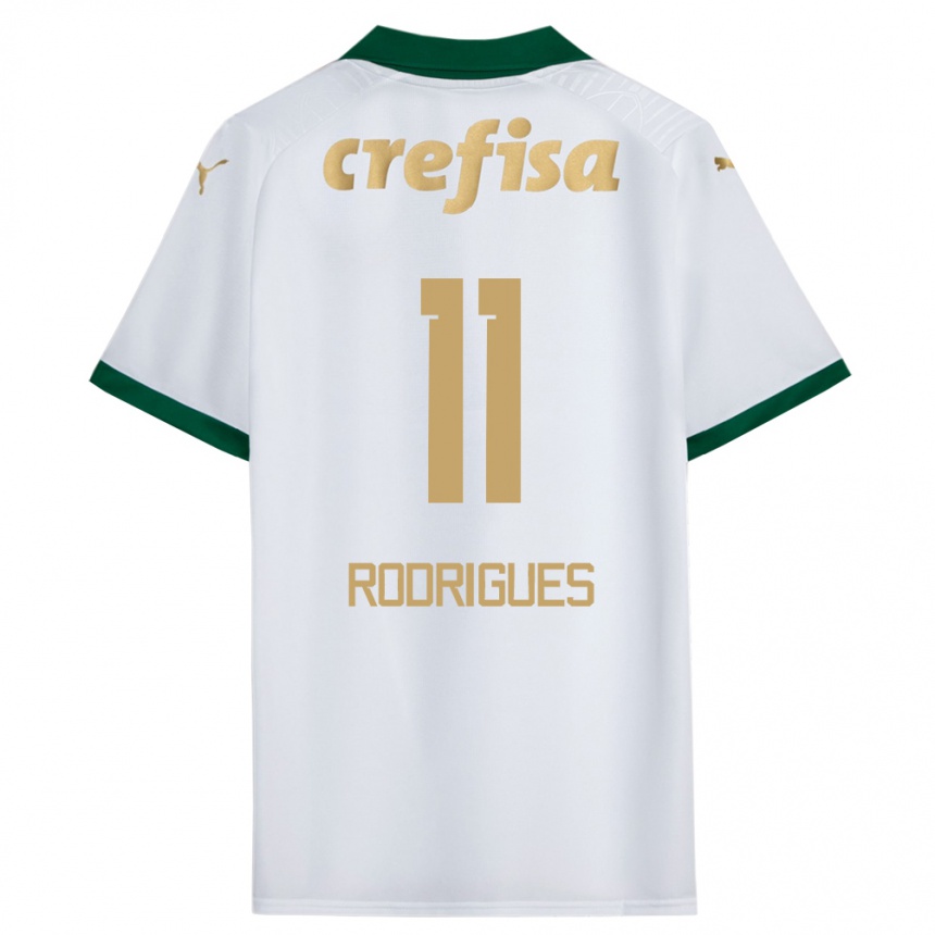 Niño Fútbol Camiseta Bruno Rodrigues #11 Blanco Verde 2ª Equipación 2024/25 México