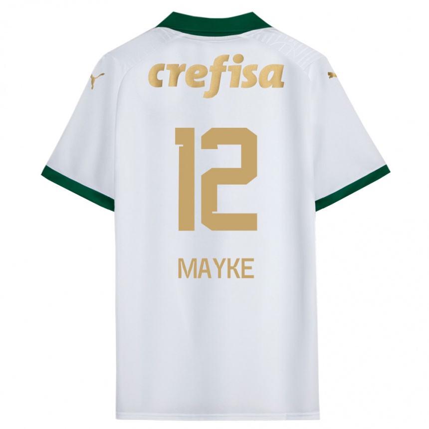 Niño Fútbol Camiseta Mayke #12 Blanco Verde 2ª Equipación 2024/25 México