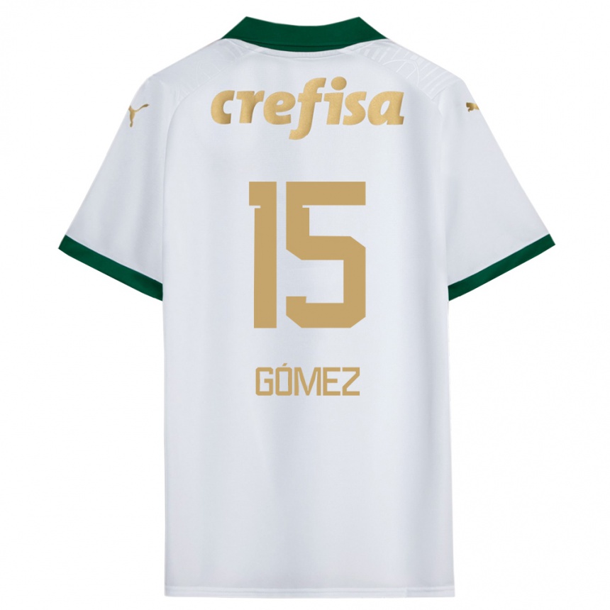 Niño Fútbol Camiseta Gustavo Gómez #15 Blanco Verde 2ª Equipación 2024/25 México