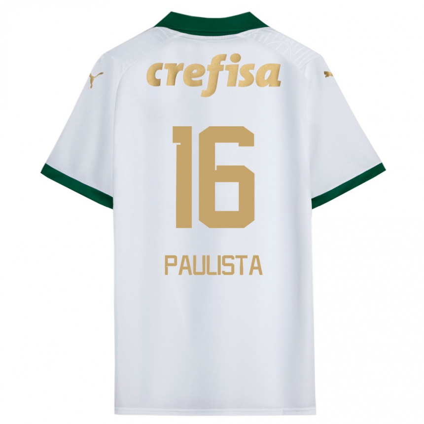 Niño Fútbol Camiseta Caio Paulista #16 Blanco Verde 2ª Equipación 2024/25 México