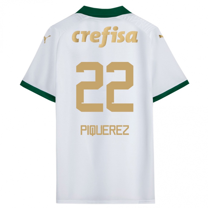 Niño Fútbol Camiseta Joaquín Piquerez #22 Blanco Verde 2ª Equipación 2024/25 México