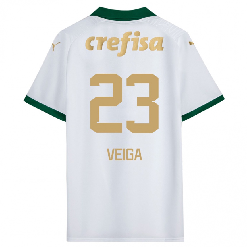 Niño Fútbol Camiseta Raphael Veiga #23 Blanco Verde 2ª Equipación 2024/25 México