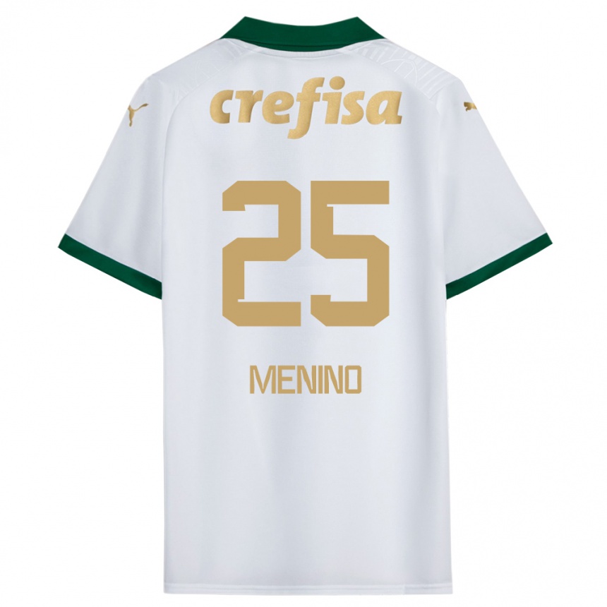 Niño Fútbol Camiseta Gabriel Menino #25 Blanco Verde 2ª Equipación 2024/25 México