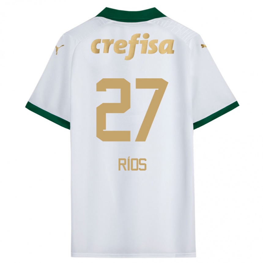 Niño Fútbol Camiseta Richard Ríos #27 Blanco Verde 2ª Equipación 2024/25 México