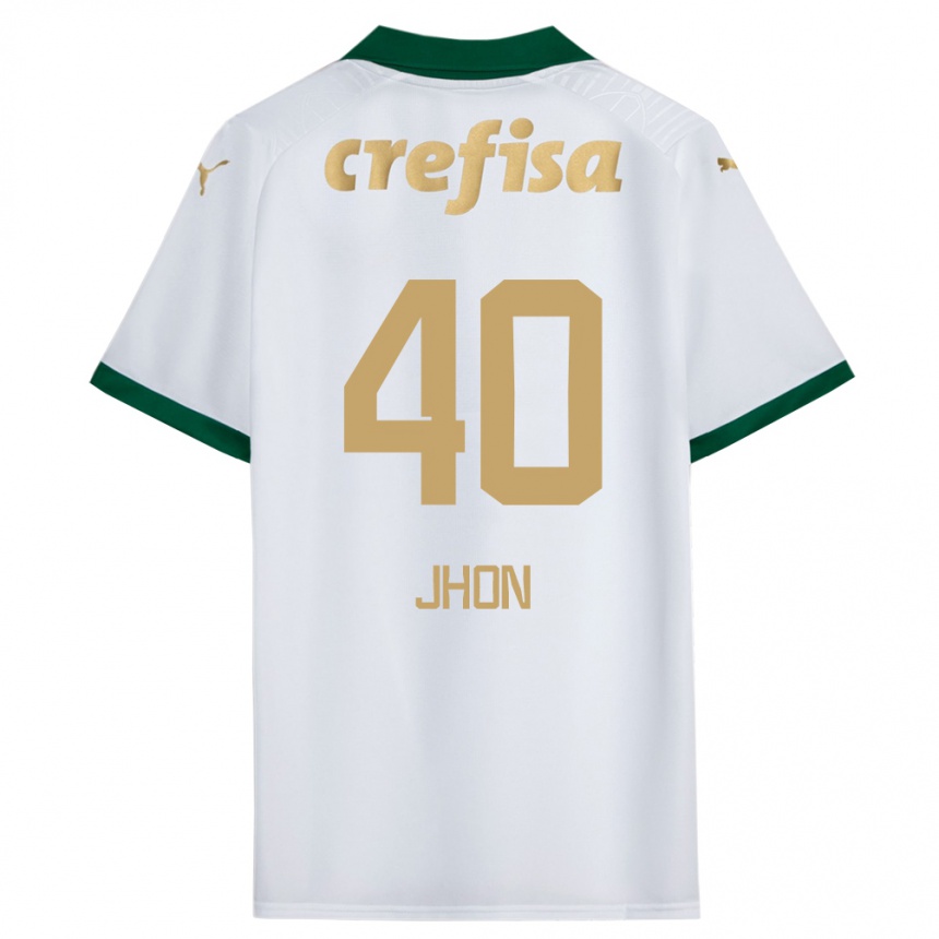 Niño Fútbol Camiseta Jhon Jhon #40 Blanco Verde 2ª Equipación 2024/25 México