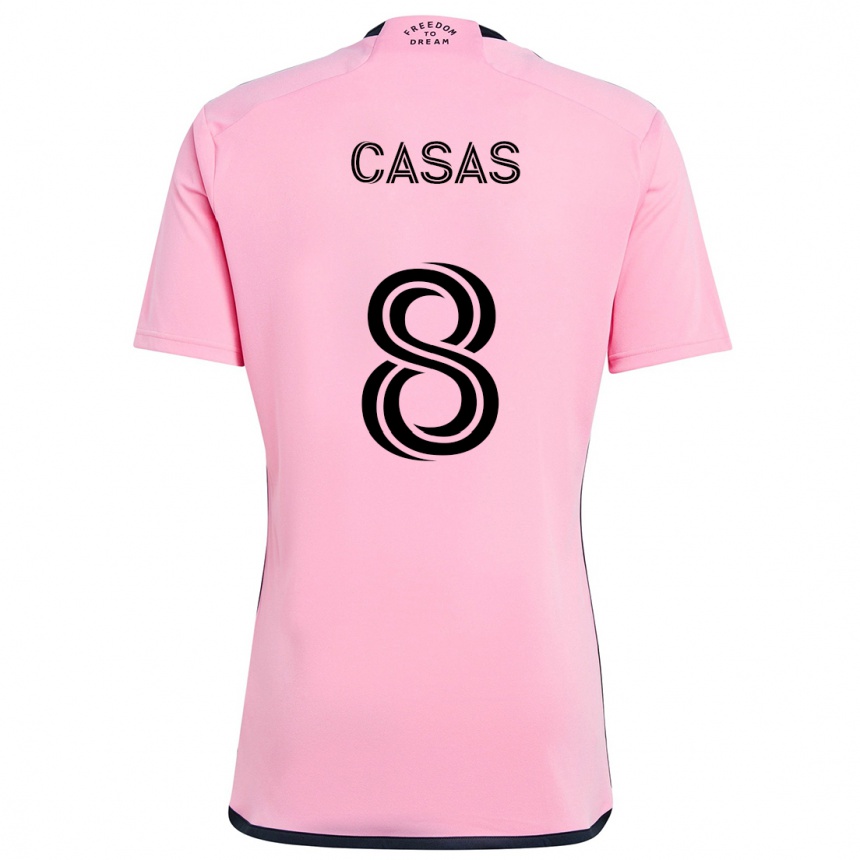 Hombre Fútbol Camiseta Pep Casas #8 Rosa 1ª Equipación 2024/25 México