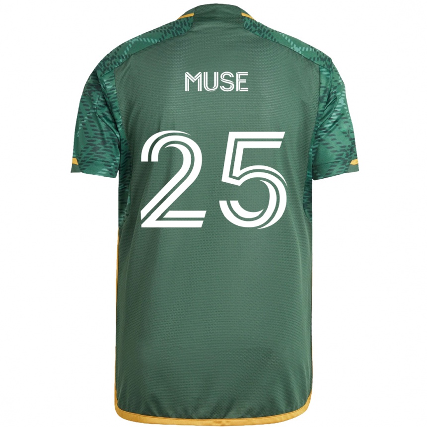 Hombre Fútbol Camiseta Trey Muse #25 Verde Naranja 1ª Equipación 2024/25 México