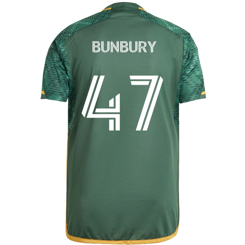 Hombre Fútbol Camiseta Mataeo Bunbury #47 Verde Naranja 1ª Equipación 2024/25 México