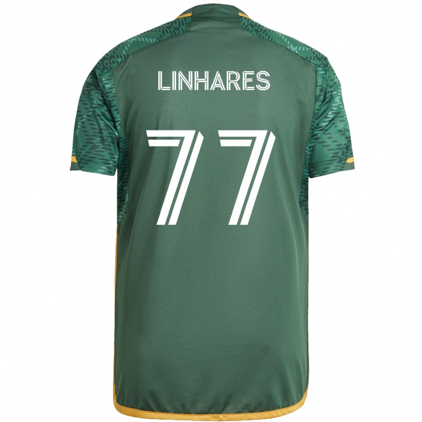 Hombre Fútbol Camiseta Kyle Linhares #77 Verde Naranja 1ª Equipación 2024/25 México