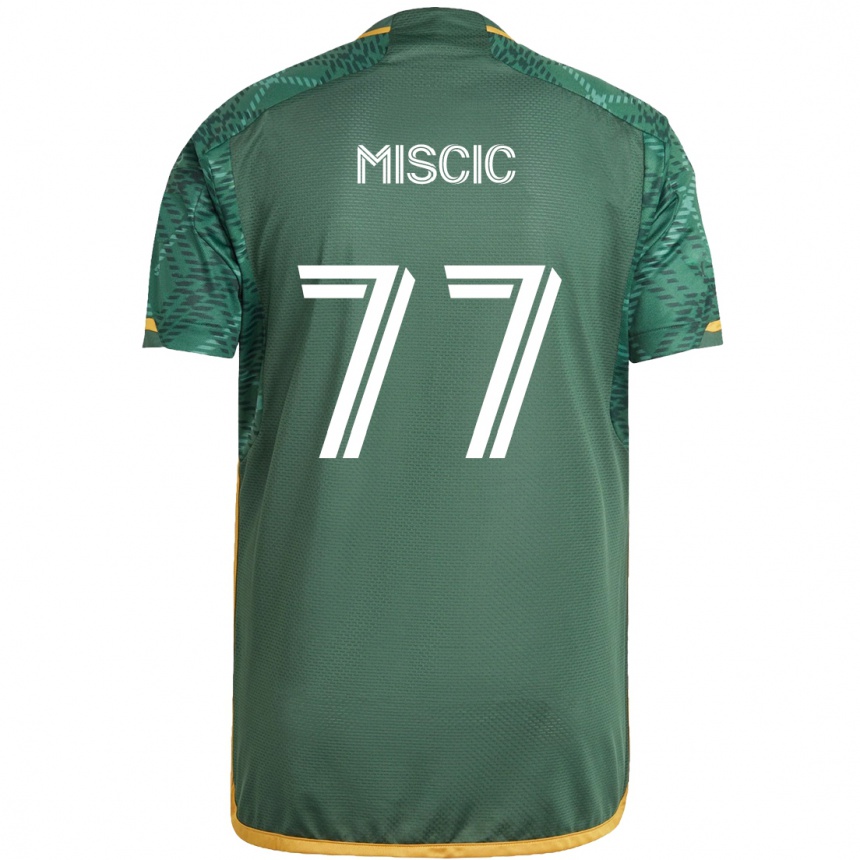 Hombre Fútbol Camiseta Selmir Miscic #77 Verde Naranja 1ª Equipación 2024/25 México