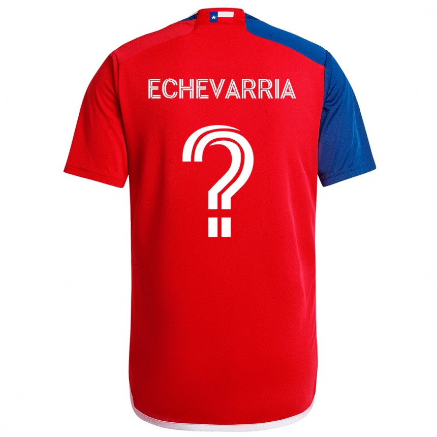 Hombre Fútbol Camiseta Diego Echevarria #0 Azul Rojo 1ª Equipación 2024/25 México