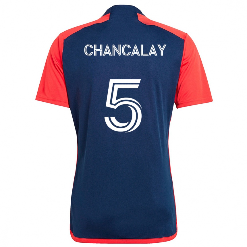 Hombre Fútbol Camiseta Tomás Chancalay #5 Azul Rojo 1ª Equipación 2024/25 México