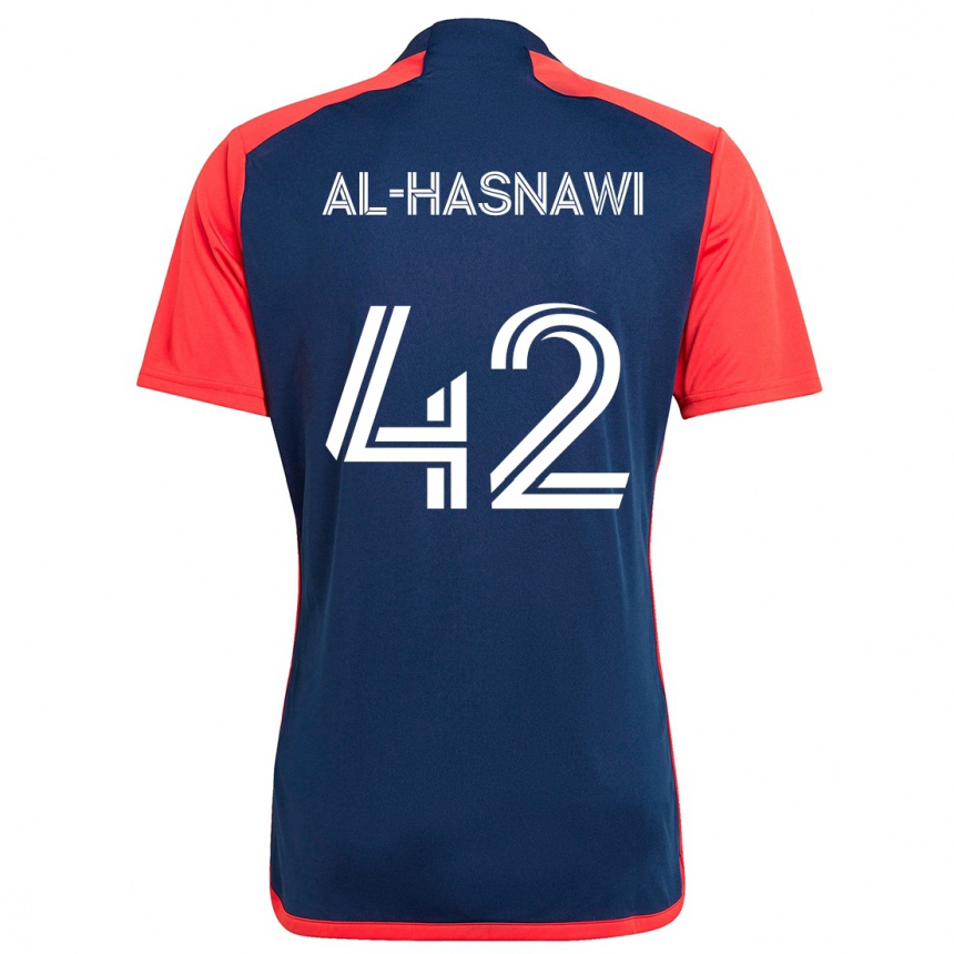 Hombre Fútbol Camiseta Moshtaba Al-Hasnawi #42 Azul Rojo 1ª Equipación 2024/25 México