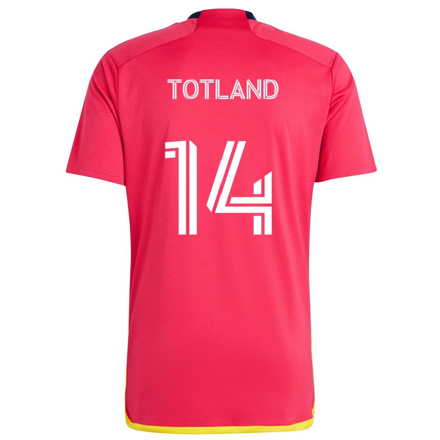 Hombre Fútbol Camiseta Tomas Totland #14 Rojo Azul 1ª Equipación 2024/25 México