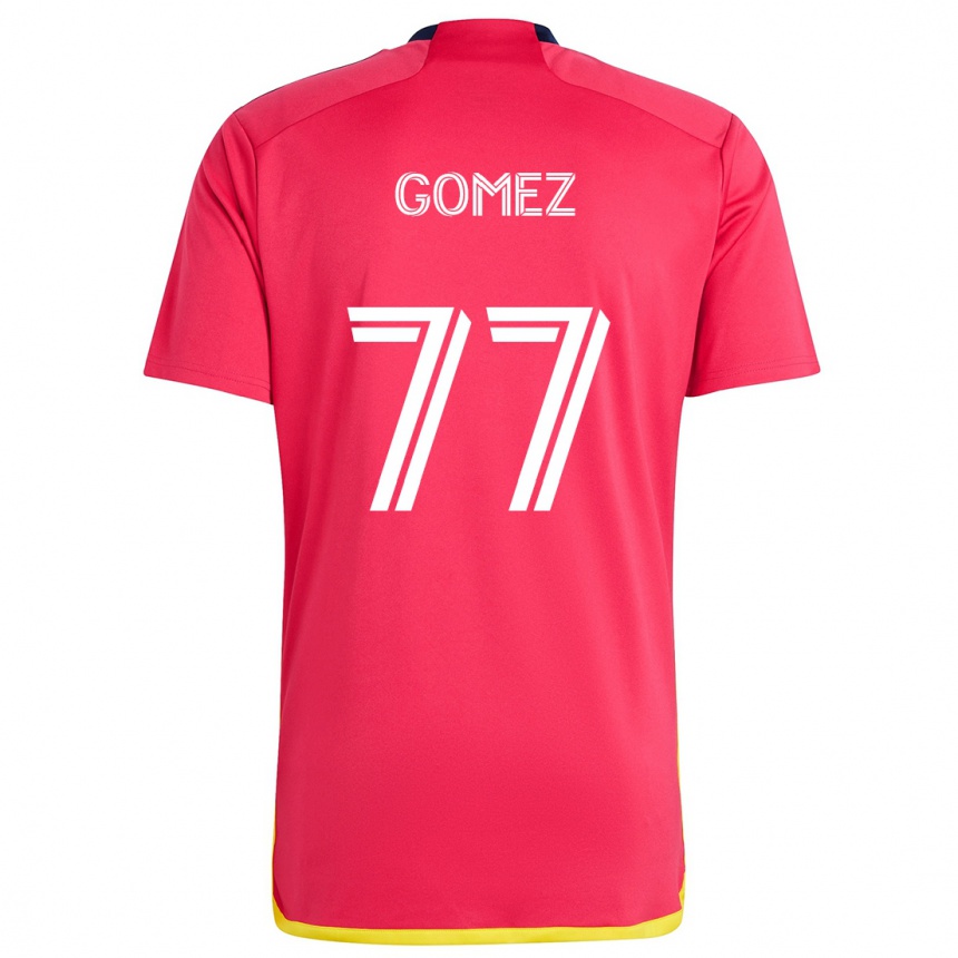 Hombre Fútbol Camiseta Sam Gomez #77 Rojo Azul 1ª Equipación 2024/25 México