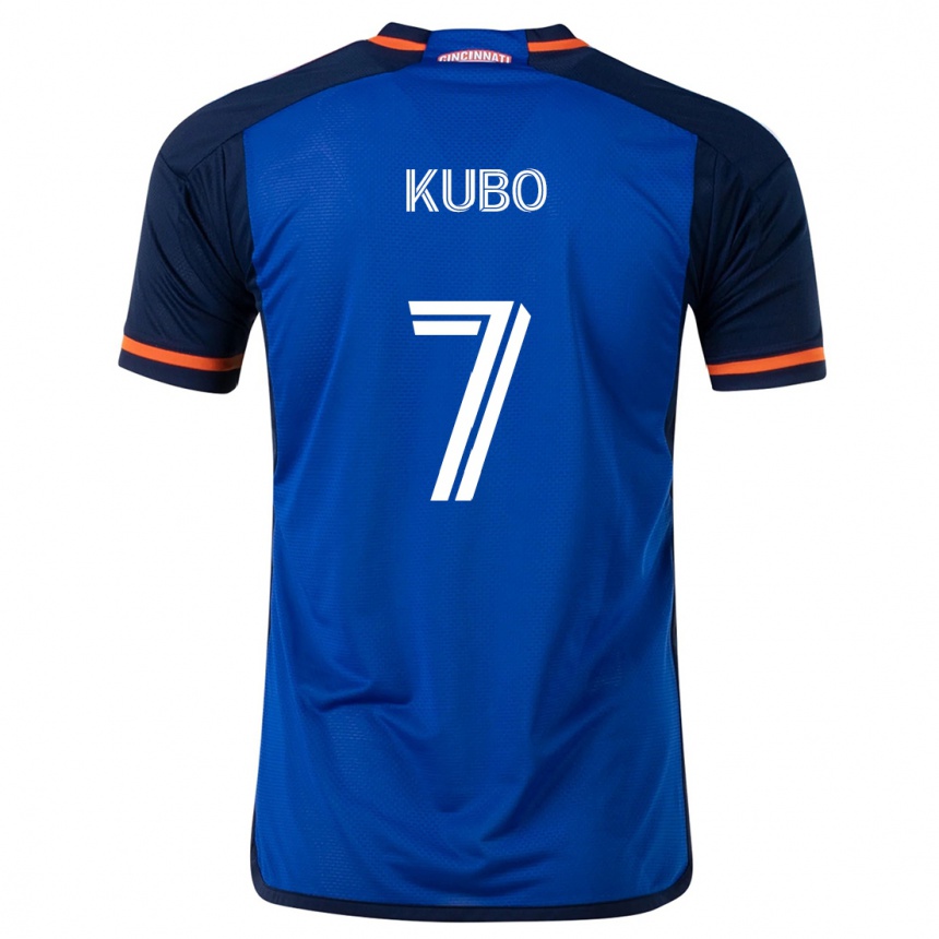 Hombre Fútbol Camiseta Yuya Kubo #7 Azul Blanco 1ª Equipación 2024/25 México