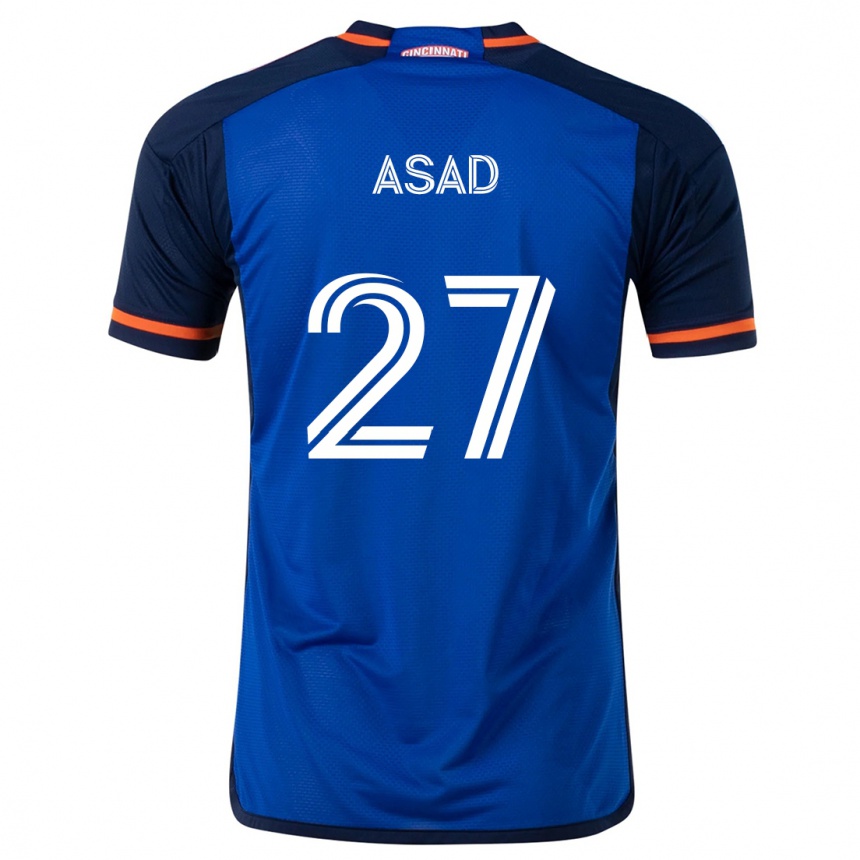 Hombre Fútbol Camiseta Yamil Asad #27 Azul Blanco 1ª Equipación 2024/25 México