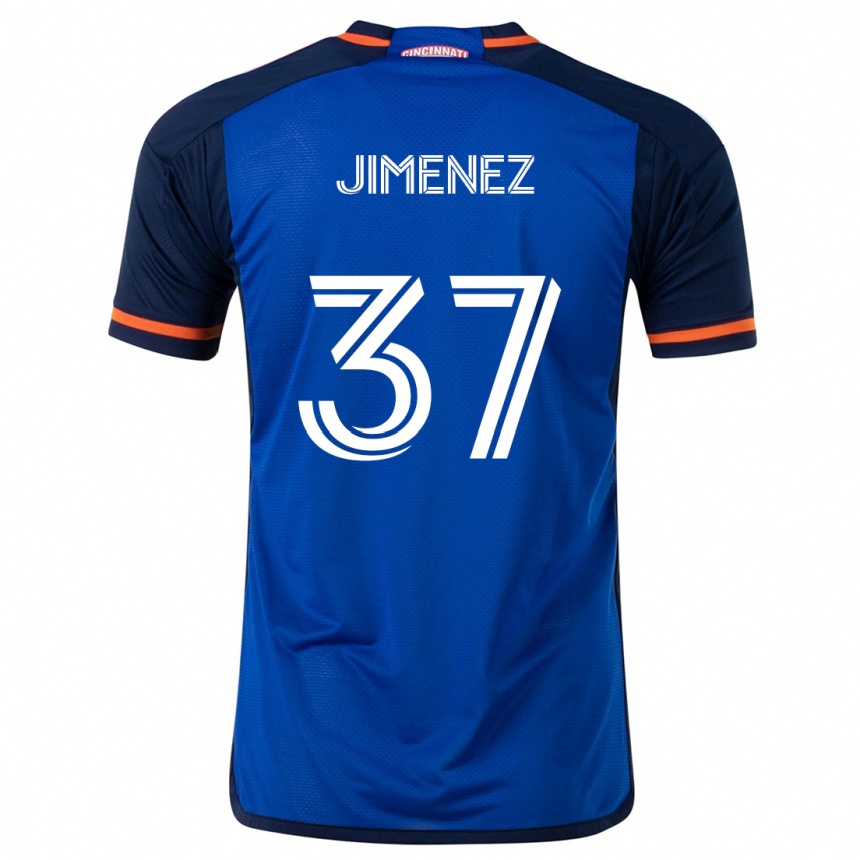 Hombre Fútbol Camiseta Stiven Jimenez #37 Azul Blanco 1ª Equipación 2024/25 México