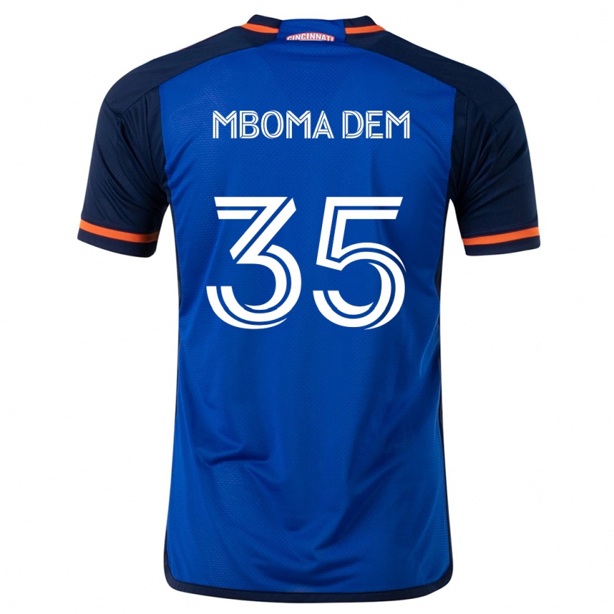 Hombre Fútbol Camiseta Kenji Mboma Dem #35 Azul Blanco 1ª Equipación 2024/25 México