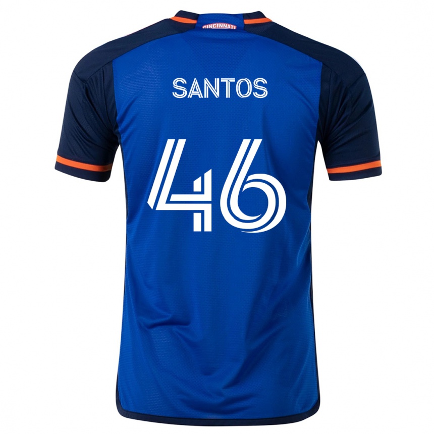 Hombre Fútbol Camiseta Guilherme Santos #46 Azul Blanco 1ª Equipación 2024/25 México