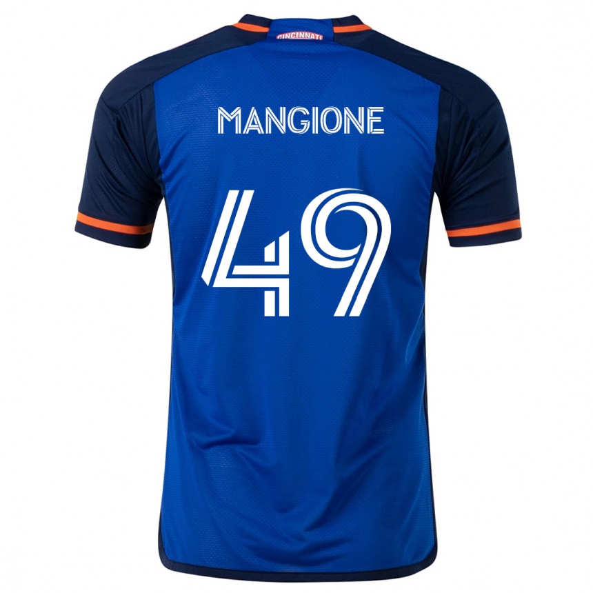 Hombre Fútbol Camiseta Peter Mangione #49 Azul Blanco 1ª Equipación 2024/25 México