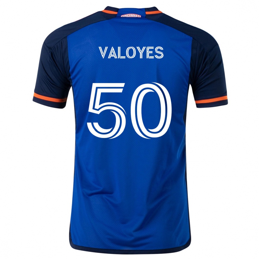 Hombre Fútbol Camiseta Yeiner Valoyes #50 Azul Blanco 1ª Equipación 2024/25 México