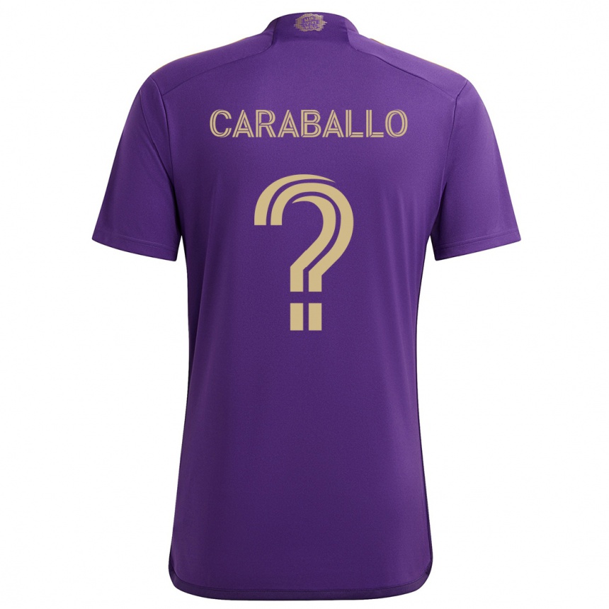 Hombre Fútbol Camiseta Gustavo Caraballo #0 Púrpura Amarillo 1ª Equipación 2024/25 México