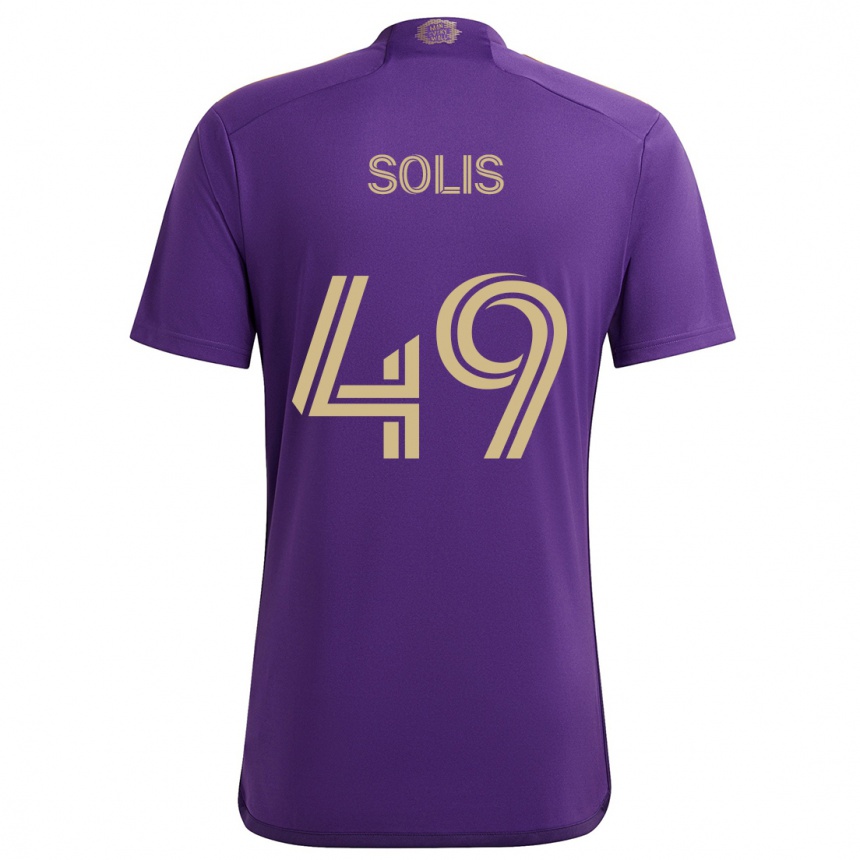 Hombre Fútbol Camiseta Jhon Solís #49 Púrpura Amarillo 1ª Equipación 2024/25 México